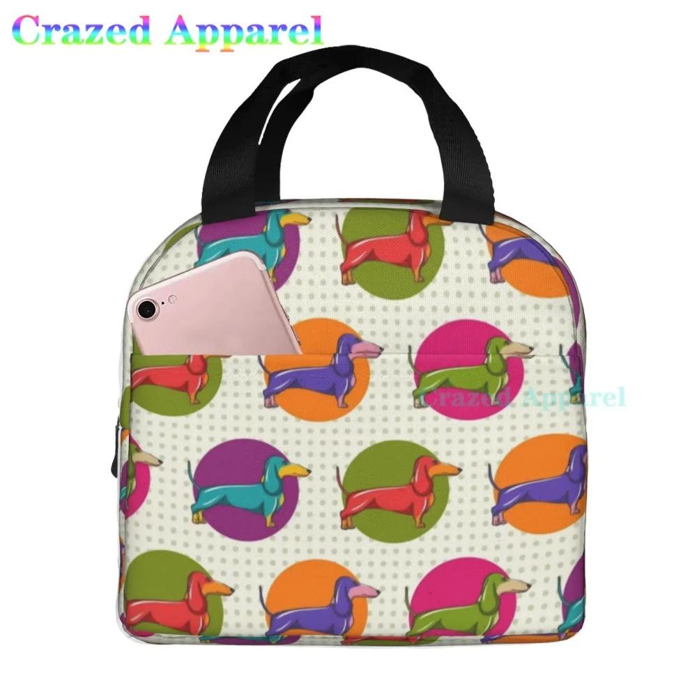 

Ucsaxue Dogs I Love My Pet I Love Dachshund Lunch Bag Travel Box Work Bento Cooler Многоразовые сумки для пикника Изолированные сумки 22x20x13CM белый