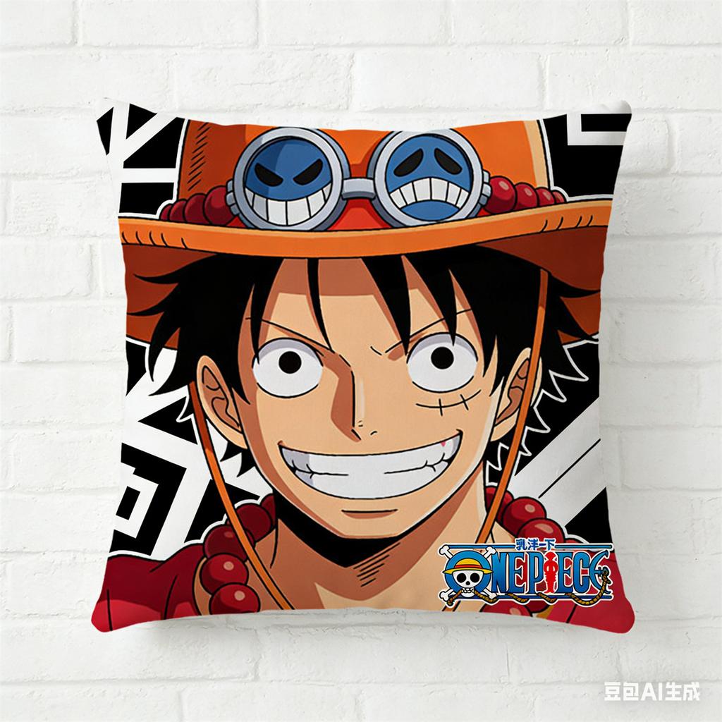 One Piece Pillow Cover Anime Fan Favorite Character Print Decorative Pillowcase for Bedroom Living Room and Anime Enthusiasts
