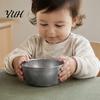 Rustic Style Metal Kitchenware Stainless Steel Cup/Bowl, Industrial Matte Container, Smooth Arc Bowl And Cup Set Shatterproof Non-slip Base Tableware