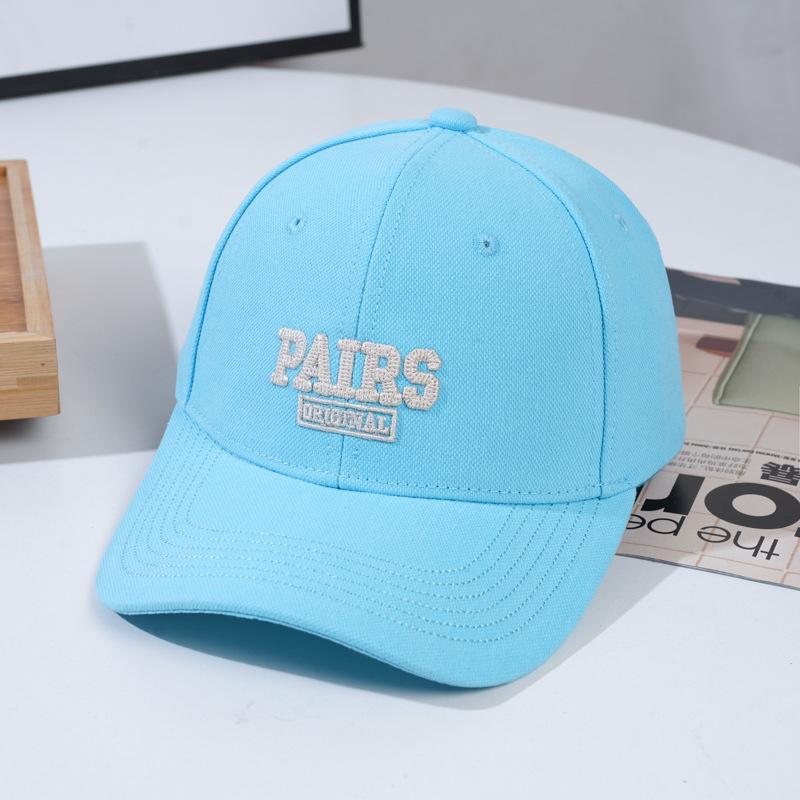 Hat Women's Summer New Letter Embroidery Hardtop Baseball Cap Trendy Boys Big Head Circumference Cap