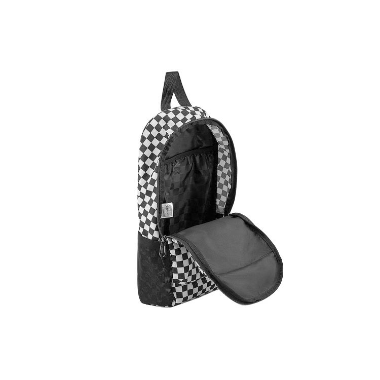 Vans Warp Checkerboard Sports Trend Canvas Backpack Unisex Backpack Black White VN0A3I6BHU01