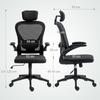 Office Chair, Ergonomic Desk Chair with Flip-Up Armrests, Adjustable Lumbar Support, Black