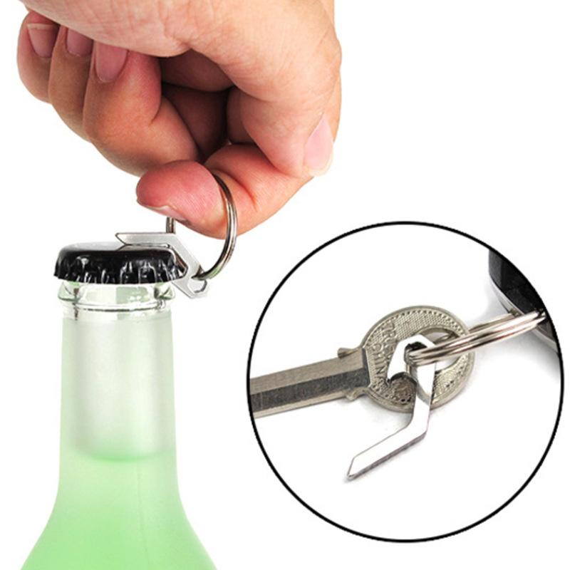 1PC Bottle Opener Keychain, Small Keychain Beer Bottle Opener Can Opener Mini Keychain for Camping and Traveling