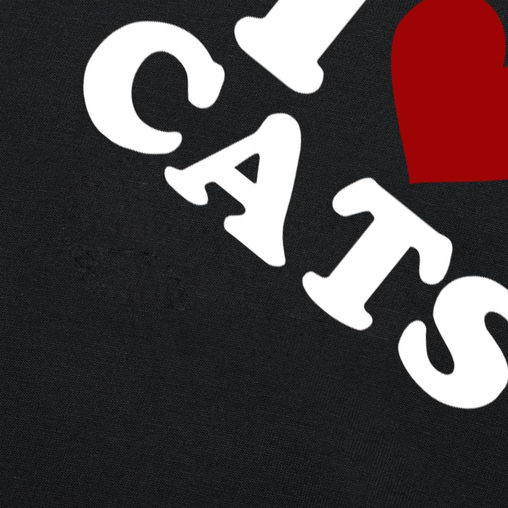 Ich liebe Katzen Ich liebe Katzen 100% Baumwoll-T-Shirts Herren Damenmode Print T-Shirt Locker Übergroß Streetwear Hip Hop Unisex T-Shirt