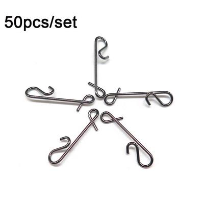50 Pcs New Durable Portable Stainless Steel Fast Lock  Fishing Hanging Snap Connector Barrel Swivel