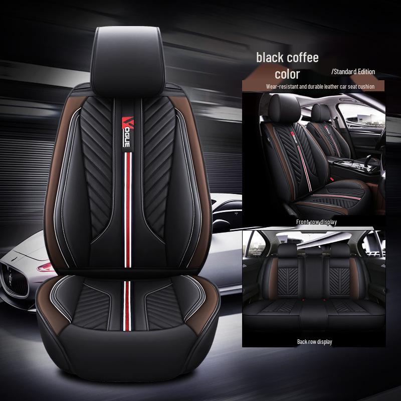 Cuscino Universale in Pelle per Sedile Auto per Quattro Stagioni, Adatto per Piccole Auto, SUV, Veicoli Fuoristrada e Coupé, Compatibile con Cinque Posti