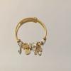 Stainless Steel Heart Shape Bracelet With Rhinestone Embellishments For Women And Men