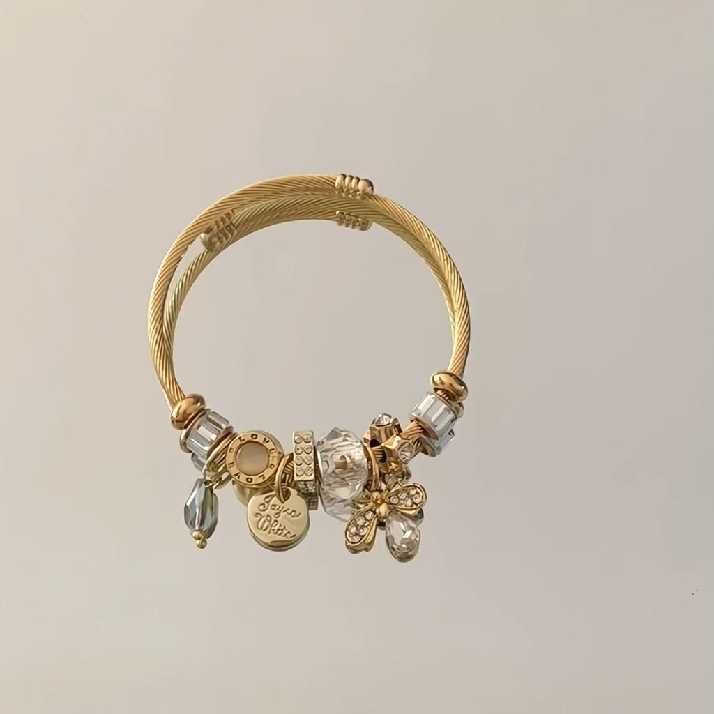 Stainless Steel Heart Shape Bracelet With Rhinestone Embellishments For Women And Men