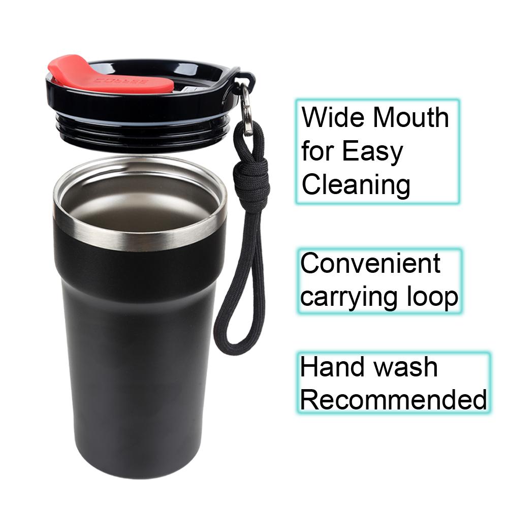 Vacuum Insulated Travel Mug with Rope Thermal Coffee Cups Stainless Steel Thermos Water Bottle Double Wall Cold Hot Drinkware