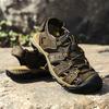 FashionGenuine Leather Men Sandals Anti-collision Toe Summer Shoes Outdoor Water Flats Quick Dry Wading Aqua Shoes Man Non-Slip Sandals