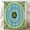 Green Blue Circular Mandala Shower Curtain for Bathroom Decor Modern Abstract Waterproof Fabric Print Shower Curtains from Home
