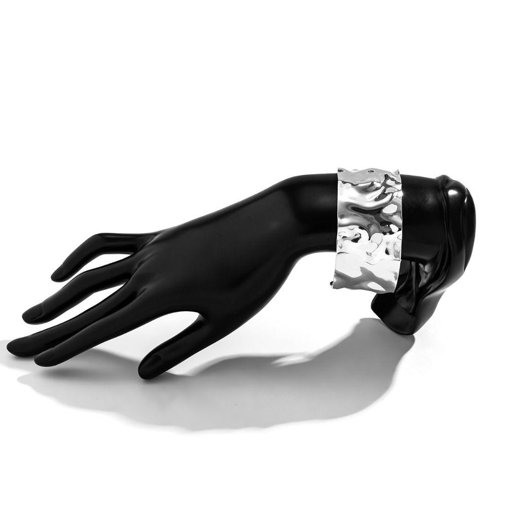 Europa Amerikansk stil vidöppen armring metall överdrivet armband enkel manschett armband kvinnor