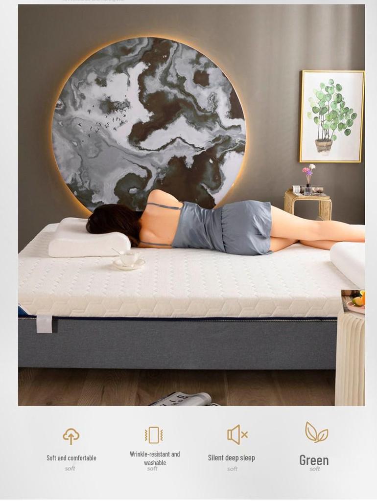 Thailand Latex Cotton Knitted Foldable Mattress - Single & Double Sizes for Dormitory