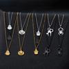 Stainless Steel Simple Personalized Ghost Pendant Necklace For Women Men Funny Pumpkin Clavicle Choker Halloween Party Jewelry