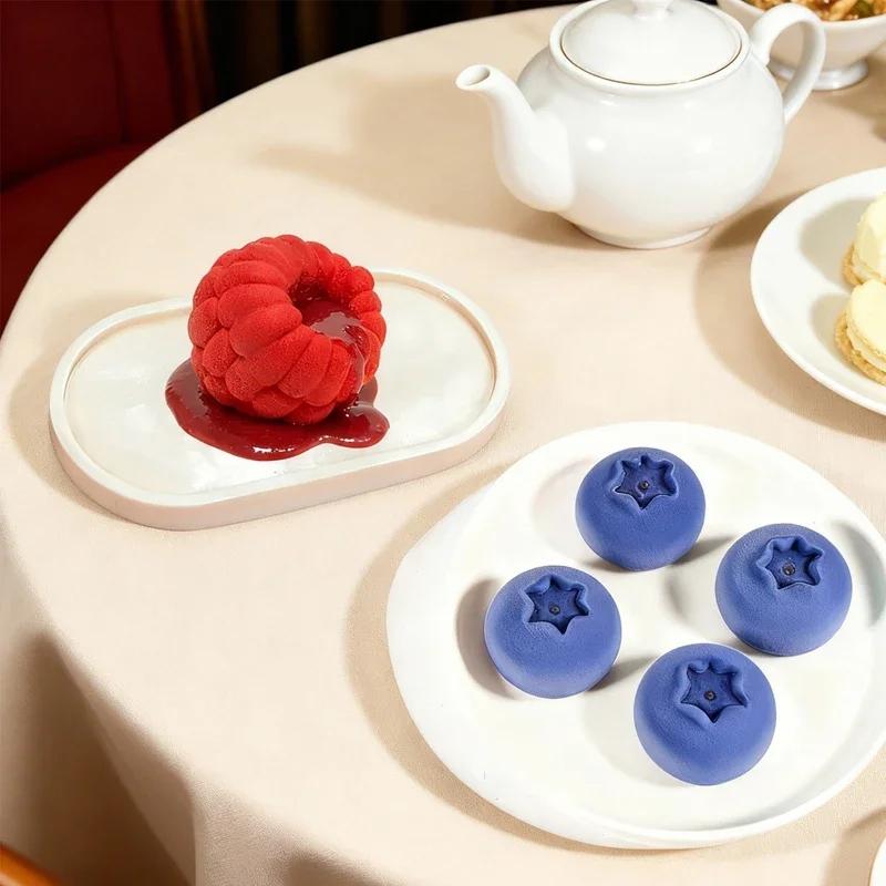 6-Cell Blueberry Mousse Cake Mold For Chocolate Pudding Food Grade French Fruit Mousse Mould Heat Resistant Home Baking Tool