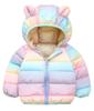 QOOLY Down Winter Padded Hooded Thick Coat for Cute Outerwear for Rainbow Size 80 Kids' Coat, Jacket, Girls, Toddlers, Color,