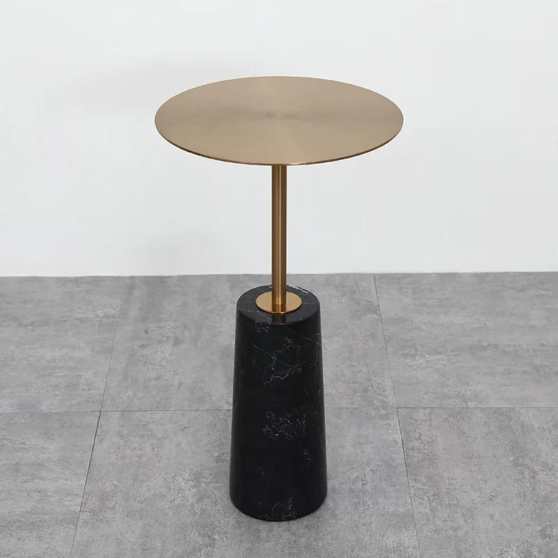 Marble Side Table Nordic Modern Minimalist Metal Coffee Table Designer Round Small Corner Table for Showflat/Balcony/Living Room