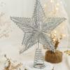 Christmas Tree Top Ornament Metal Star Shaped Tree Toppers Pentagrams Decoration for Home and Mall Parties Supplies