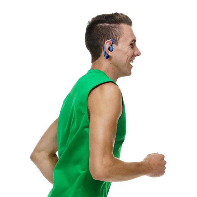 V18 Bone Conduction Headphones Bluetooth5.0 Earbuds With Earhooks With LED Digital Display Business Wireless Earphone For Phones