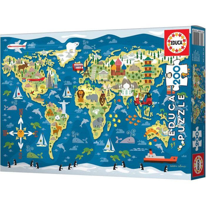 Puzzle 200 pièces : Carte du monde, Sean Sims