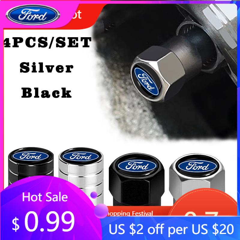 Horká nálepka na auto Pro Ford 4 ks/Sada Kovové krytky ventilků pneumatik pro auto Kryt stonku kola pneumatiky Pro Ford Escape Kuga Mondeo Ecosport