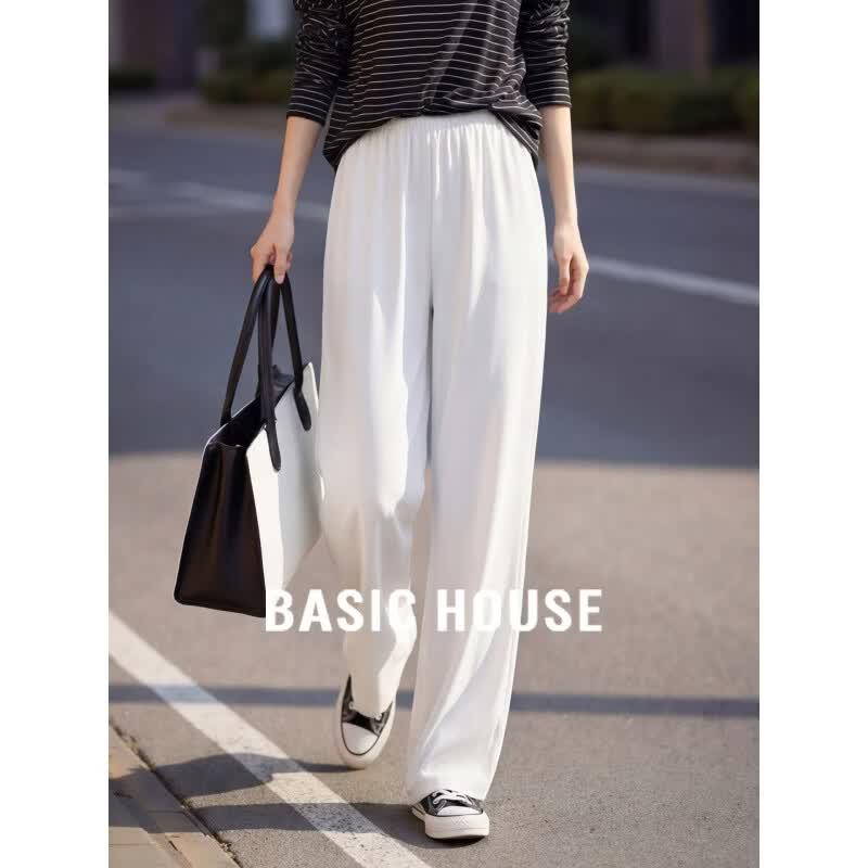 

Basic House Women s High-Waist Straight-Leg Pants S (115-130 lbs)
