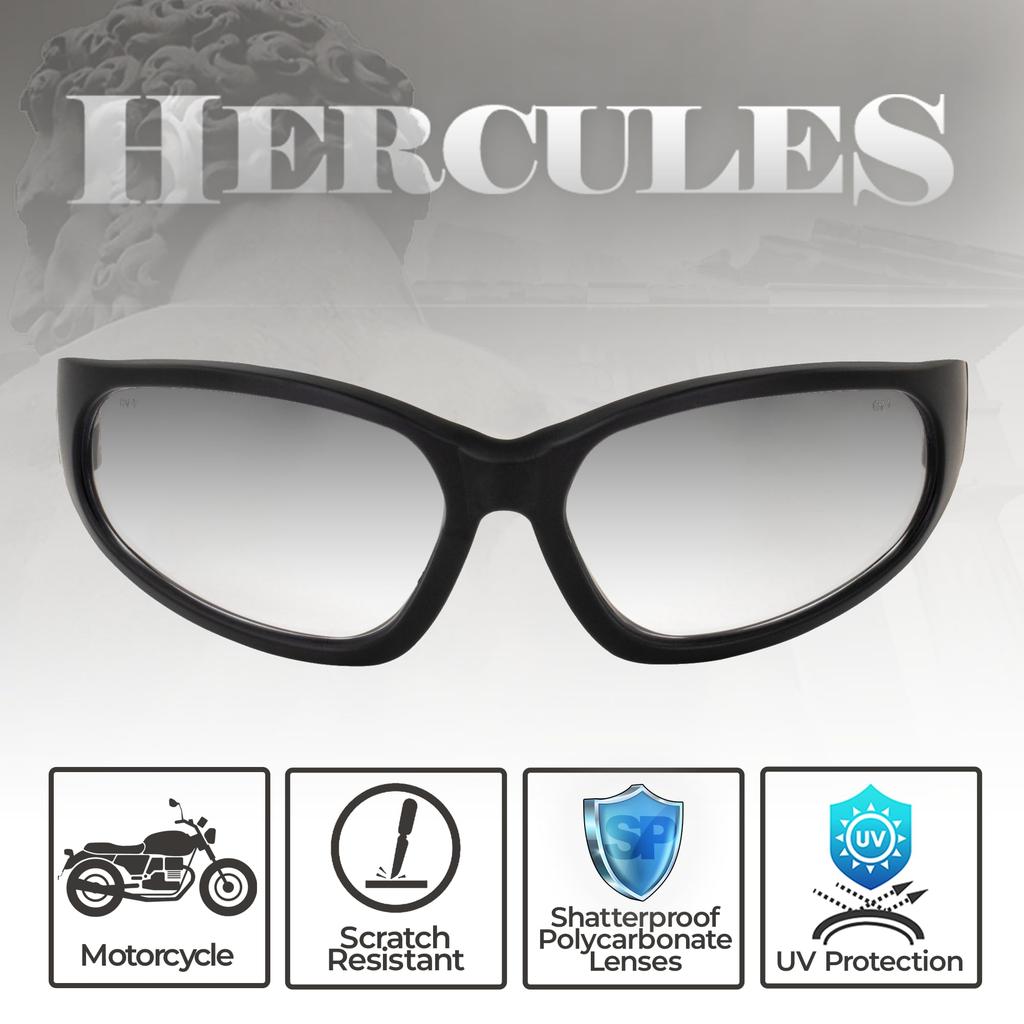 GLOBAL VISION Hercules1 24 Photochromic Durable ANSI UV400 Global Vision Eyewear Motorcycle Goggles Sunglasses, High-Strength, Frame, Z87.1 Lenses,