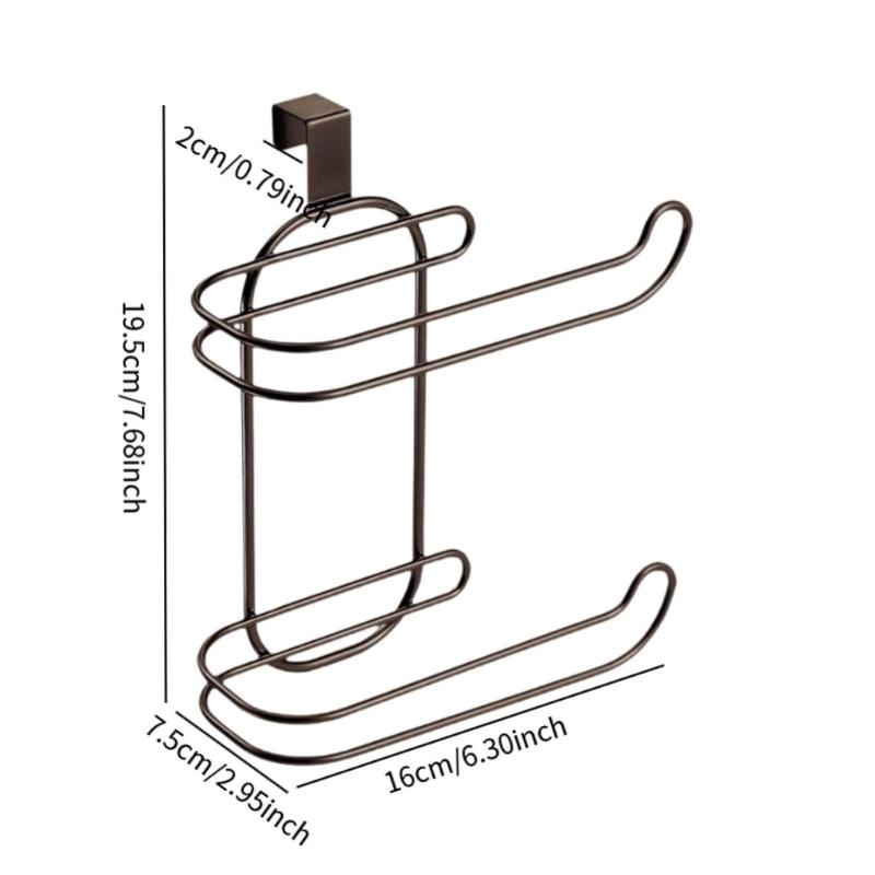 Easy to Install Double Layer Towel and Toilet Paper Rack Hanging Tissue Roll Dispenser Bathroom Organization Tool