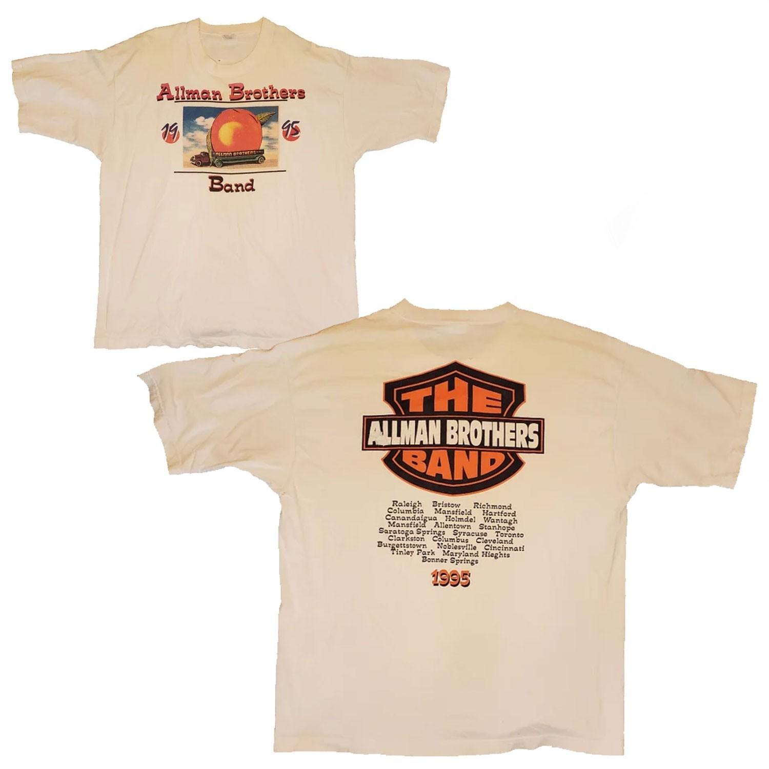 Vintage 1995 Allman Brothers Tour T-Shirt: Eat a Peach Album Art Tshirt XL