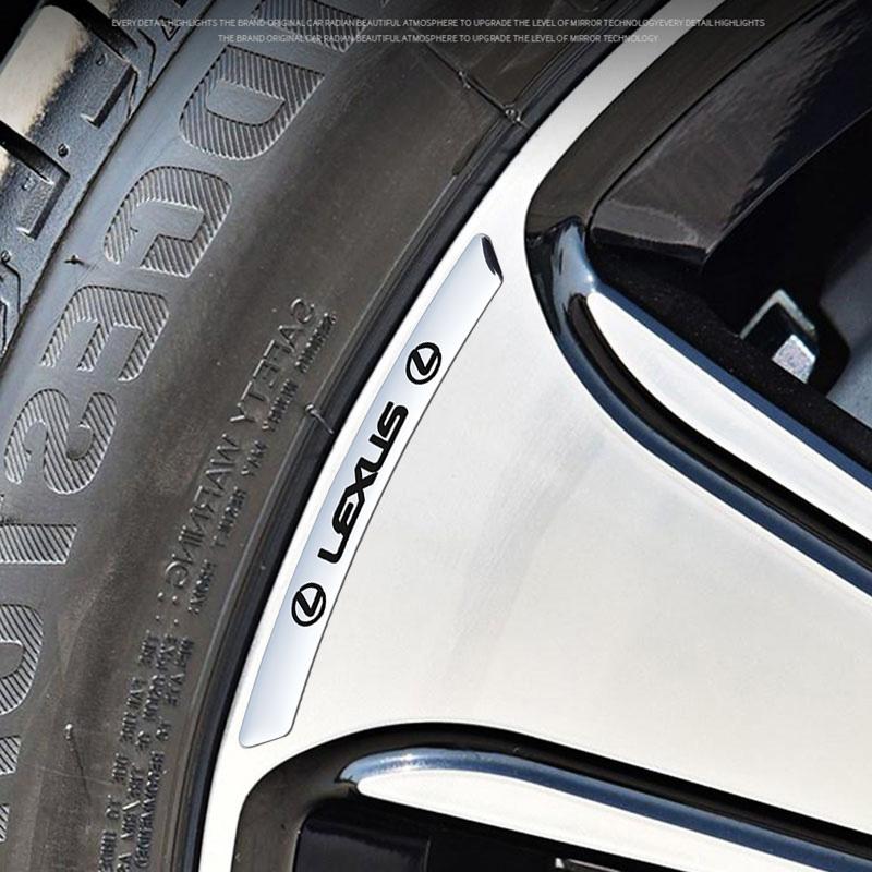 4Pcs Aluminum Alloy Car Wheel Rim Decal Decorative Sticker For Lexus F-SPORT ES RX NX LS UX LM LX GX LC RZ IS CT GS RC HS SC TXLY8 