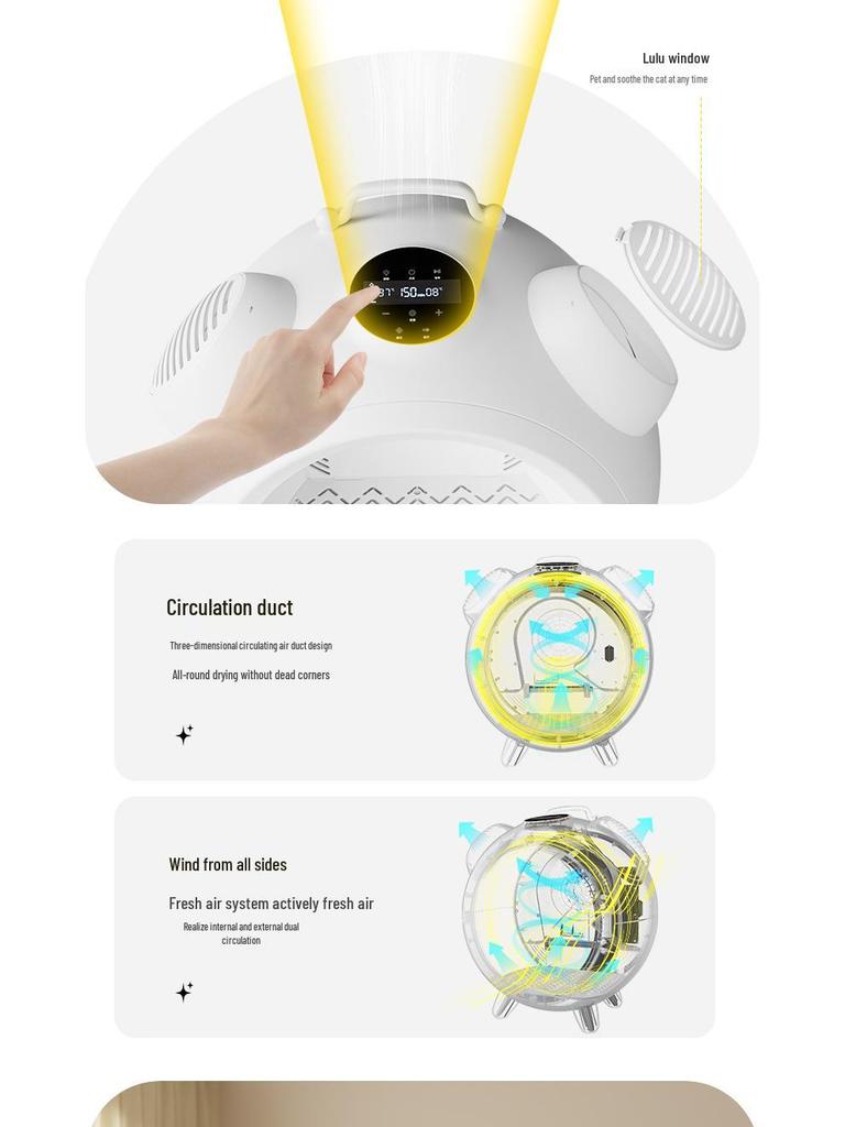 Smart Pet Dryer: Silent, Temperature-Controlled Drying Box for Cats and Dogs