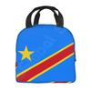 Democratic Republic of Congo Flag Insulated Lunch Bag for Kids Women Portable Waterproof Picnic Coole Bag Reusable Bento Box Bag