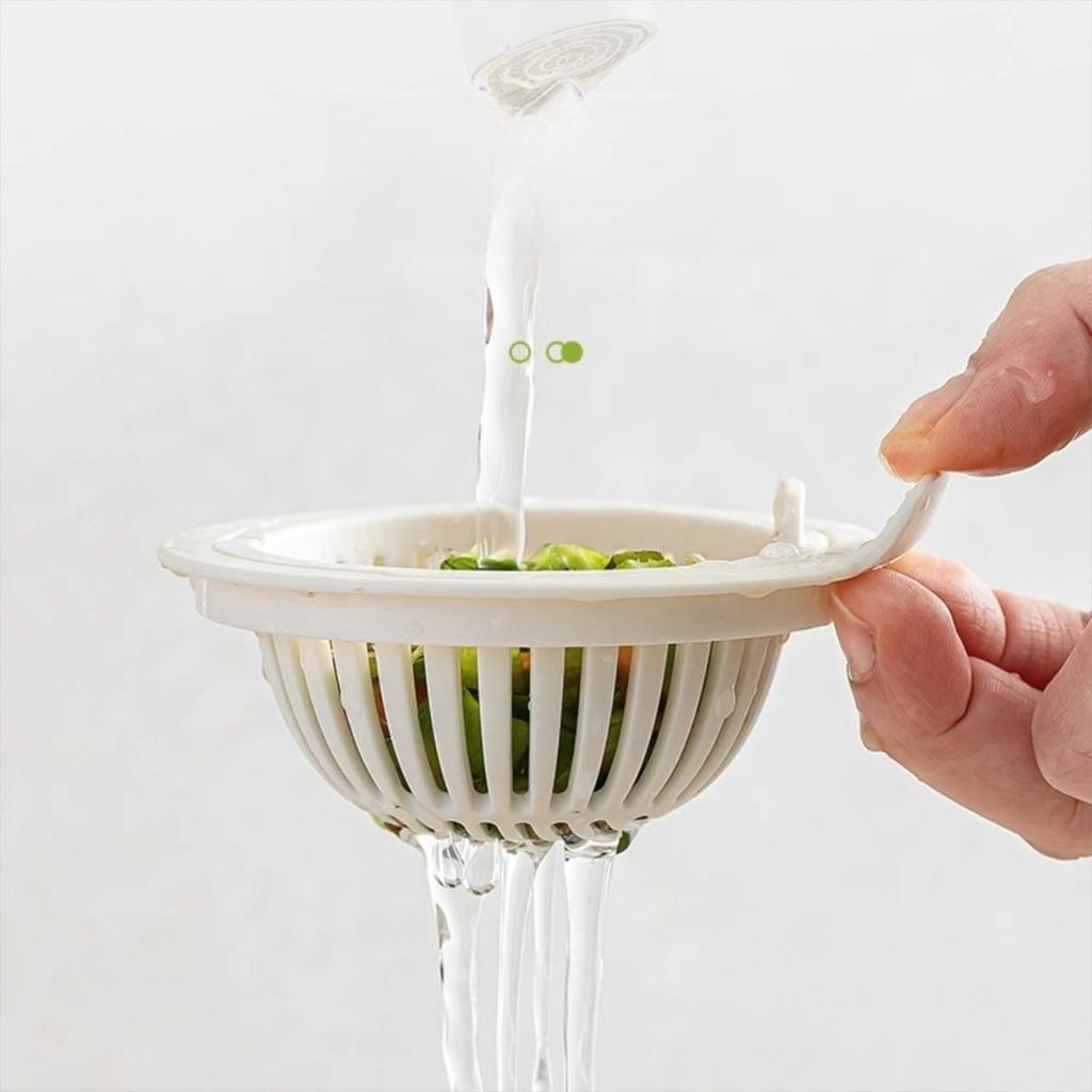 Plastic Round Sink Strainer Basket with Handle for Kitchen Sink Drainage and Food Residue Collection
