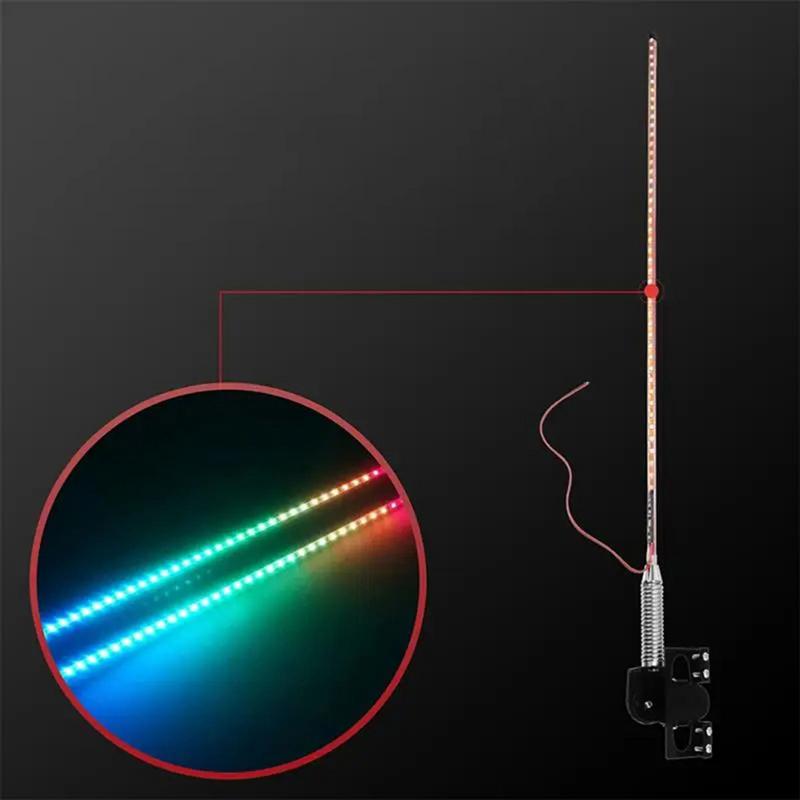 60cm RGB Car Antenna Lights 12/24V Auto Directional Indicator Lights LED Car Whip Lights Flagpole Antenna Rgbwhips
