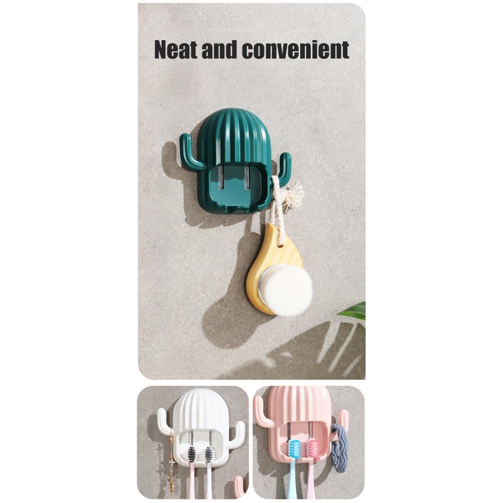 Toothbrush Holders Wall Mounted No Drilling for Bathroom Storage Organizer Bath Home Rack Supplies