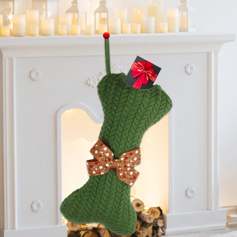 Christmas Decorations Knitted Wool Pendant Gift Bag Christmas Stockings Christmas Pendant Large Gift Bag