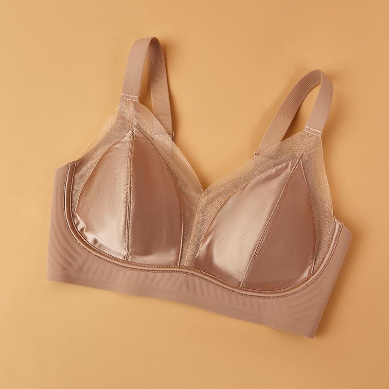 Flow Light Satin Jelly Wireless Bra: Summer Thin, Breathable 3D Water Drop Cup, Seamless & Supportive XL