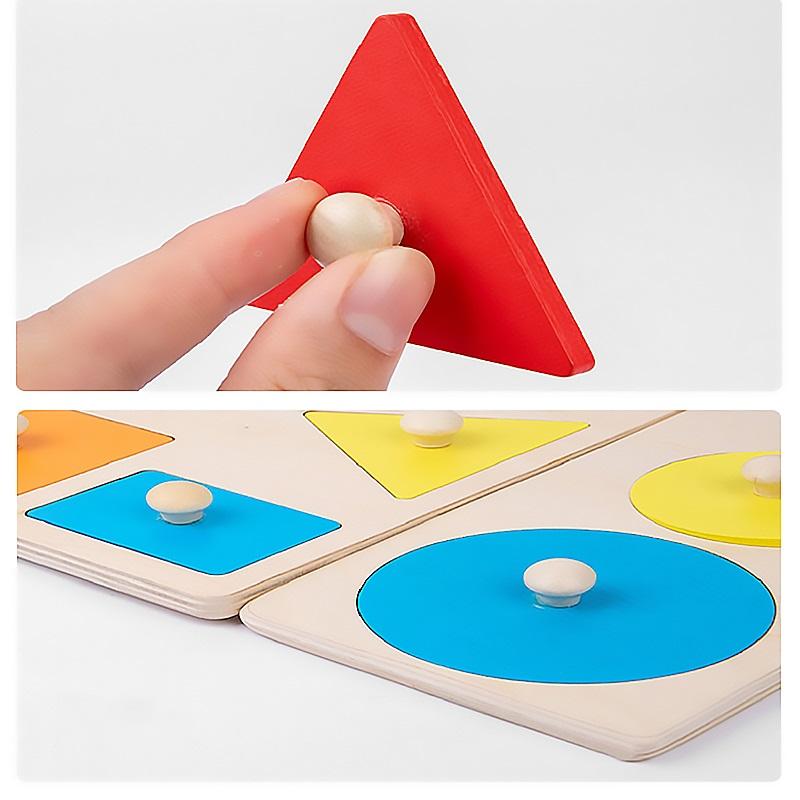 Montessori Bunte Geometrie Greifen Bord Holz Spielzeug Verriegelt Greifen Form Sortierung Bord Spielzeug Für Baby Pädagogisches Kinder Geschenke
