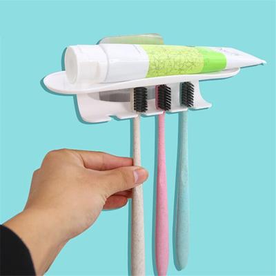 No Punching And No Trace Paste Toothbrush Holder Razor Holder Wall-Mounted Toothbrush Holder Bathroom Storage Rack
