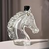 Whiskey Bottle Engraved Horse Head Shape Glass Decanter For Whiskey Bourbon Brandy Unique Liquor Bottle Gift For Whiskey Lovers