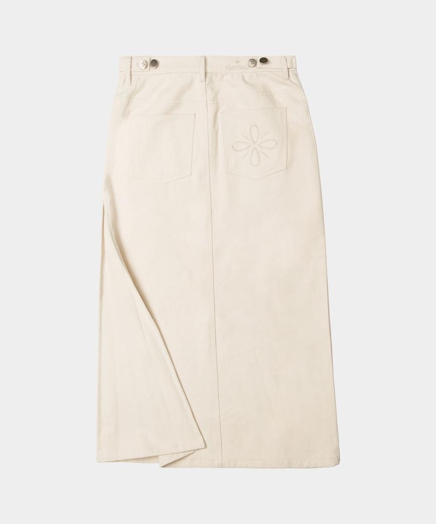 Liomeu Cotton Asymmetrical Long Skirt_Ivory : Radiant083