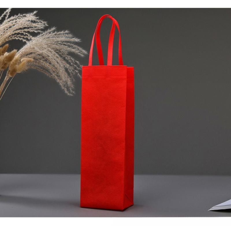 30pcs Champagne Beer Wine Gift Bag Single Bottle Red Wine Packaging Sack Handheld Non-woven Fabric Pockets Durable Eco-friendly Shopping Bags
