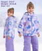 Hiheart Ski and Snowboard Wear Set for Down Jacket and Snow Flower Size 140 Kids' Girls, Pants, 2-Piece Set, Design,