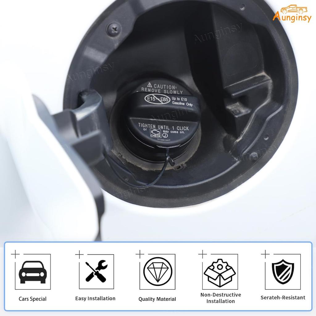 Aunginsy Car Fuel Tank Cap Replacement Compatible with Toyota Tundra 2022 2023 2024 2025 Pickup Truck Door Fuel Filler Cap with Rubber Rope Gas Cap