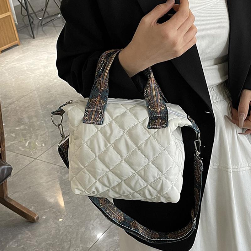 Prošívaná kabelka s horním uchem, kabelka přes rameno, velkokapacitní, kosočtvercový vzor, jednobarevná, vintage crossbody kabelka pro ženy do práce