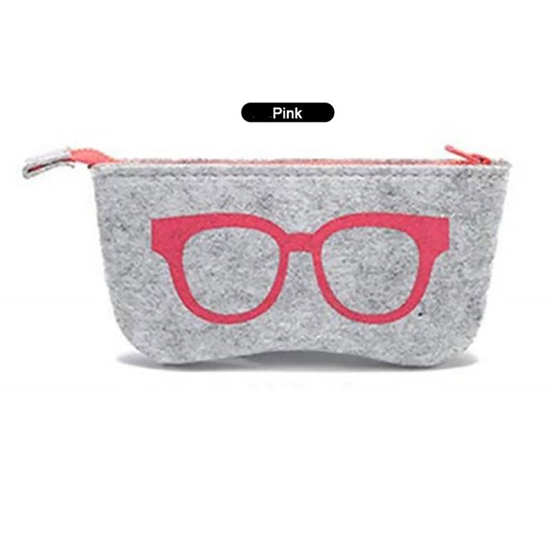 Filt Brilleetui Bag Solbriller Etui Bærbar myk glidelås Brillebeskytter