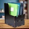 Magazine Book File Stand   File Sorter   Desk Storage Box  Black