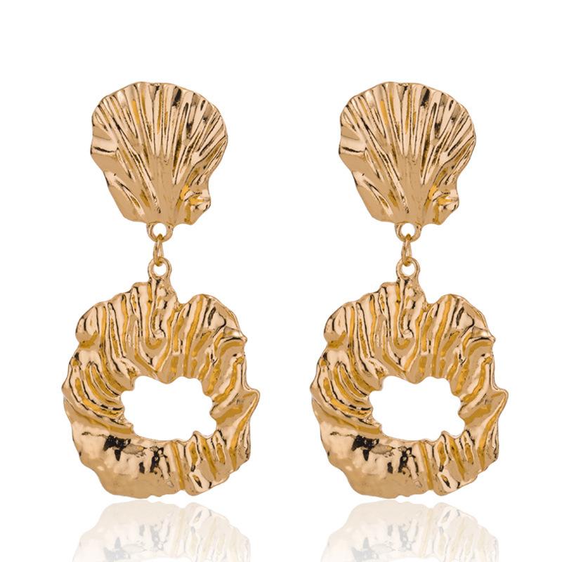 

Alloy Chic Geometric Earrings Versatile Street Style Trendy Fashion Accessories золотой