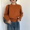 Winter Knitted Sweater Women Vintage Loose O-neck Casual Lazy Oaf All-match Pullover Sweaters Female Solid Jumper Knitwear Tops