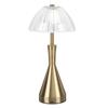 Gold Cordless Desk Lamp Rechargeable 3 Color Touch Dimmable Bedroom Crystal Lamp for Restaurant Dini